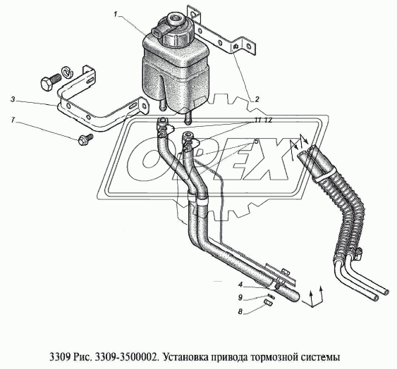 Установка привода тормозной системы 6